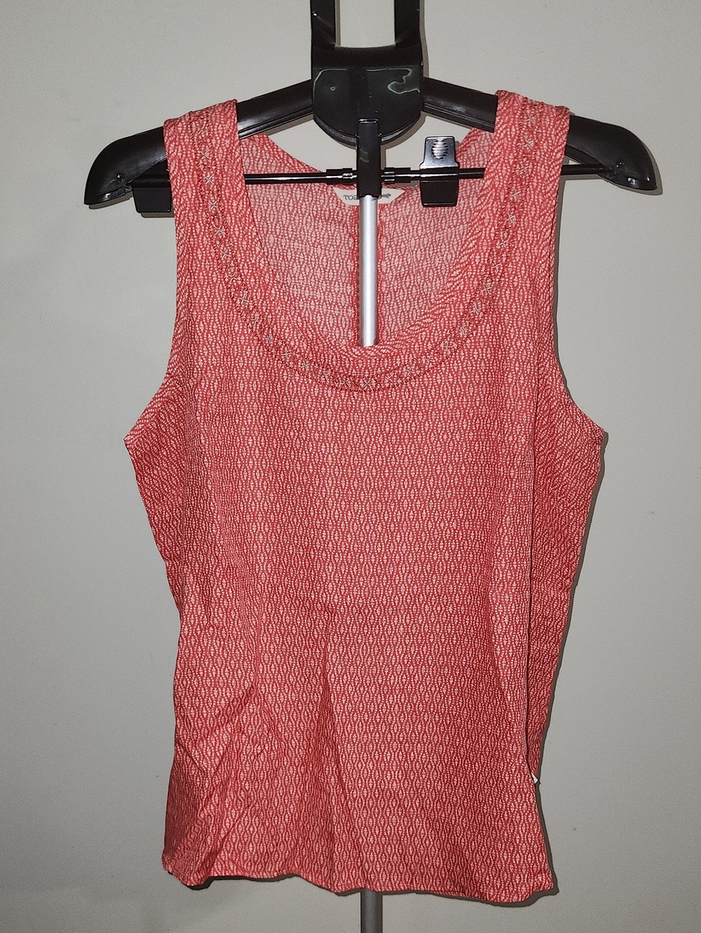 NWT Toad&Co Womens Windsong Tank In Guava Diamond Print. XL.